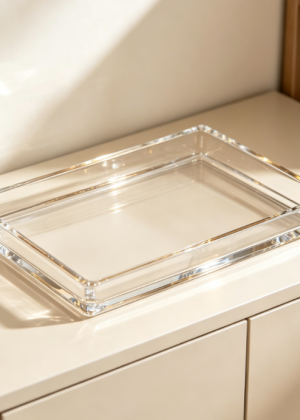 Light Luxury Crystal Glass Entrance Storage Tray